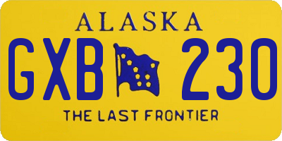 AK license plate GXB230