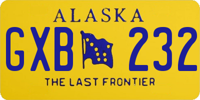 AK license plate GXB232