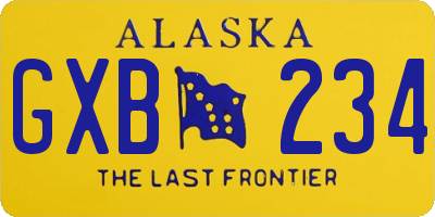 AK license plate GXB234