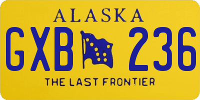 AK license plate GXB236