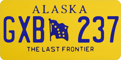 AK license plate GXB237