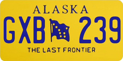 AK license plate GXB239