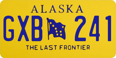 AK license plate GXB241