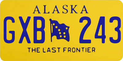 AK license plate GXB243