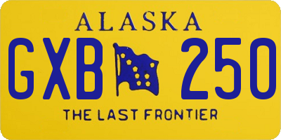 AK license plate GXB250