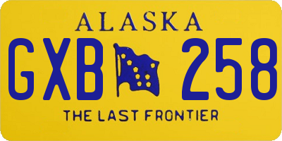 AK license plate GXB258