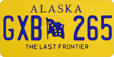 AK license plate GXB265