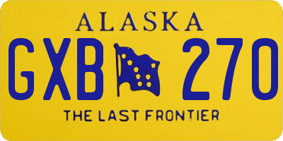 AK license plate GXB270