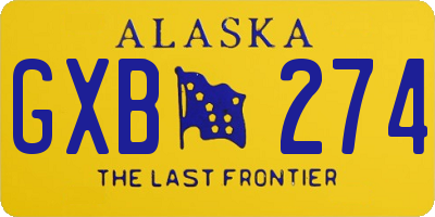 AK license plate GXB274