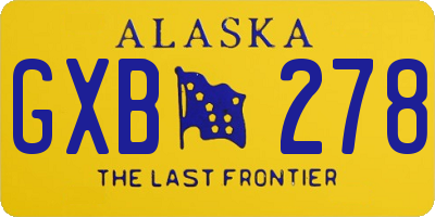 AK license plate GXB278