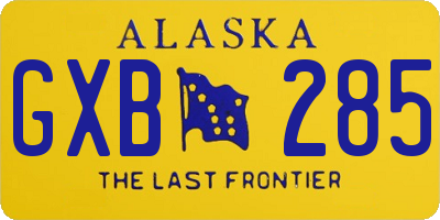 AK license plate GXB285