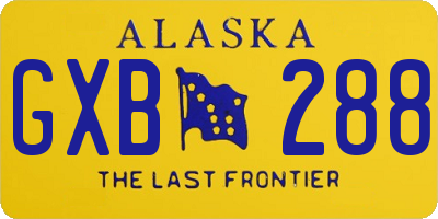 AK license plate GXB288