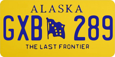 AK license plate GXB289