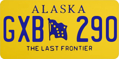 AK license plate GXB290