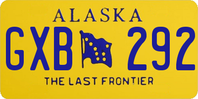 AK license plate GXB292