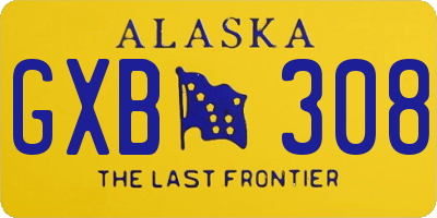 AK license plate GXB308