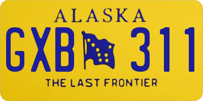 AK license plate GXB311