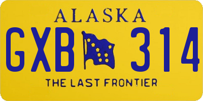 AK license plate GXB314