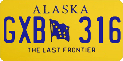 AK license plate GXB316