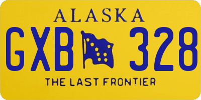 AK license plate GXB328