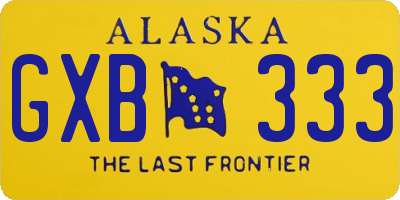 AK license plate GXB333