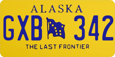 AK license plate GXB342