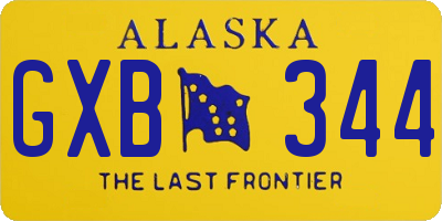 AK license plate GXB344