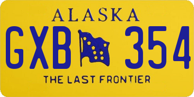 AK license plate GXB354