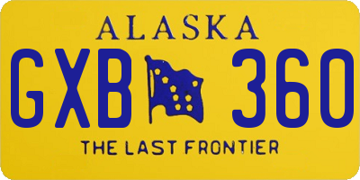 AK license plate GXB360