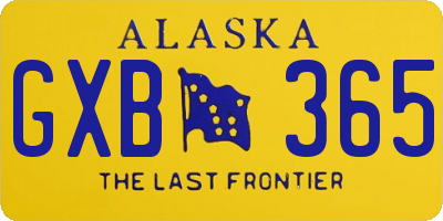 AK license plate GXB365