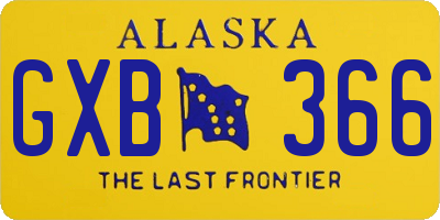 AK license plate GXB366