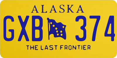 AK license plate GXB374