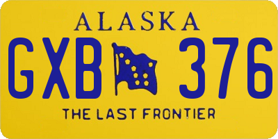 AK license plate GXB376