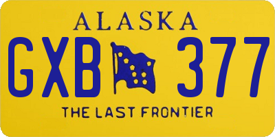 AK license plate GXB377