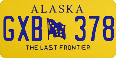 AK license plate GXB378