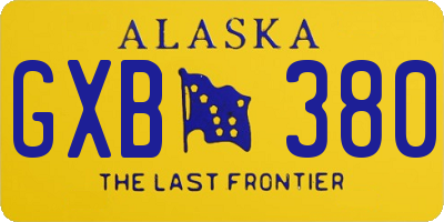 AK license plate GXB380