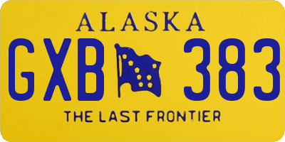 AK license plate GXB383