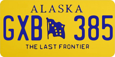 AK license plate GXB385