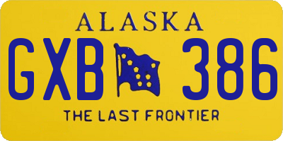 AK license plate GXB386