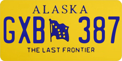 AK license plate GXB387