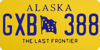 AK license plate GXB388