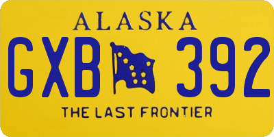 AK license plate GXB392