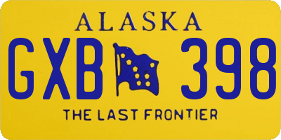 AK license plate GXB398