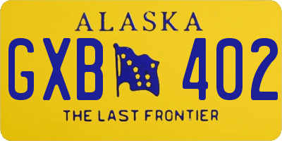 AK license plate GXB402