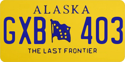 AK license plate GXB403