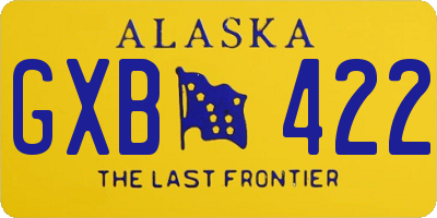 AK license plate GXB422