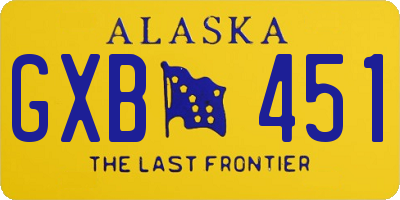 AK license plate GXB451