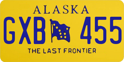 AK license plate GXB455
