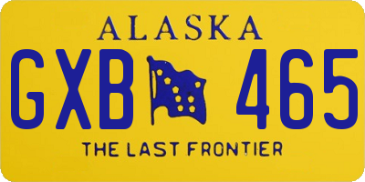 AK license plate GXB465