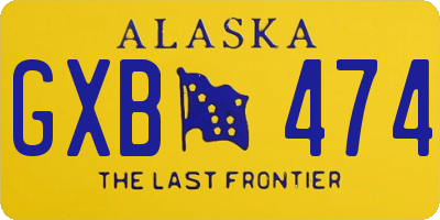 AK license plate GXB474